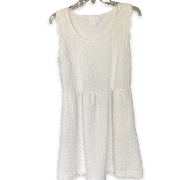 Dahlia NWT Flare Dress Scalloped Sleeveless Back Lace Insert Women's Sz 10 White - Picture 2 of 9